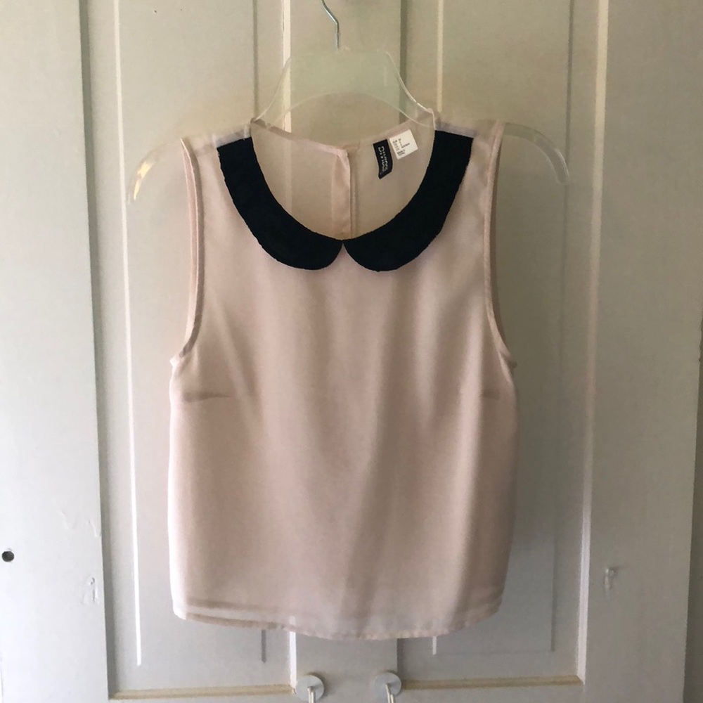 Cream top with collar detail